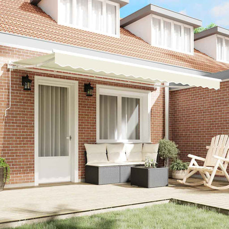 Vidaxl inklapbaar zonnescherm crème 350 x 200 cm polyester en metaal