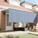 Vidaxl inklapbaar zonnescherm blauw en wit 350 x 200 cm
