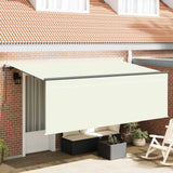 Vidaxl uitschuifbare luifel crème 350 x 200 cm polyester en aluminium