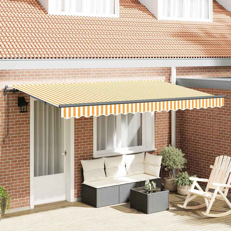 Vidaxl inklapbaar zonnescherm geel 350 x 200 cm stof