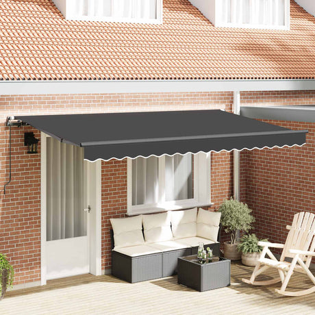 Vidaxl uitschuifbare luifel antraciet 350 x 200 cm stof
