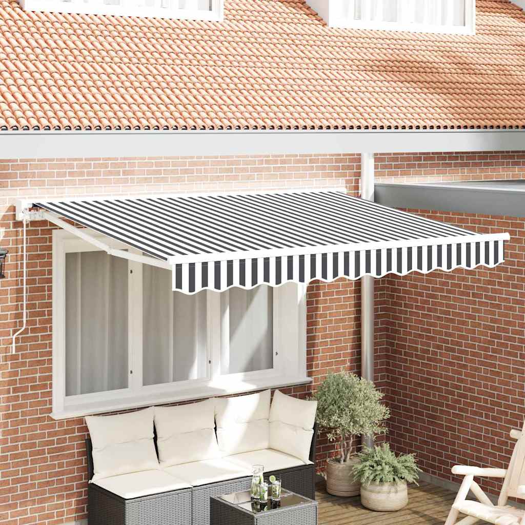 Vidaxl inklapbaar zonnescherm antraciet en wit 350 x 200 cm