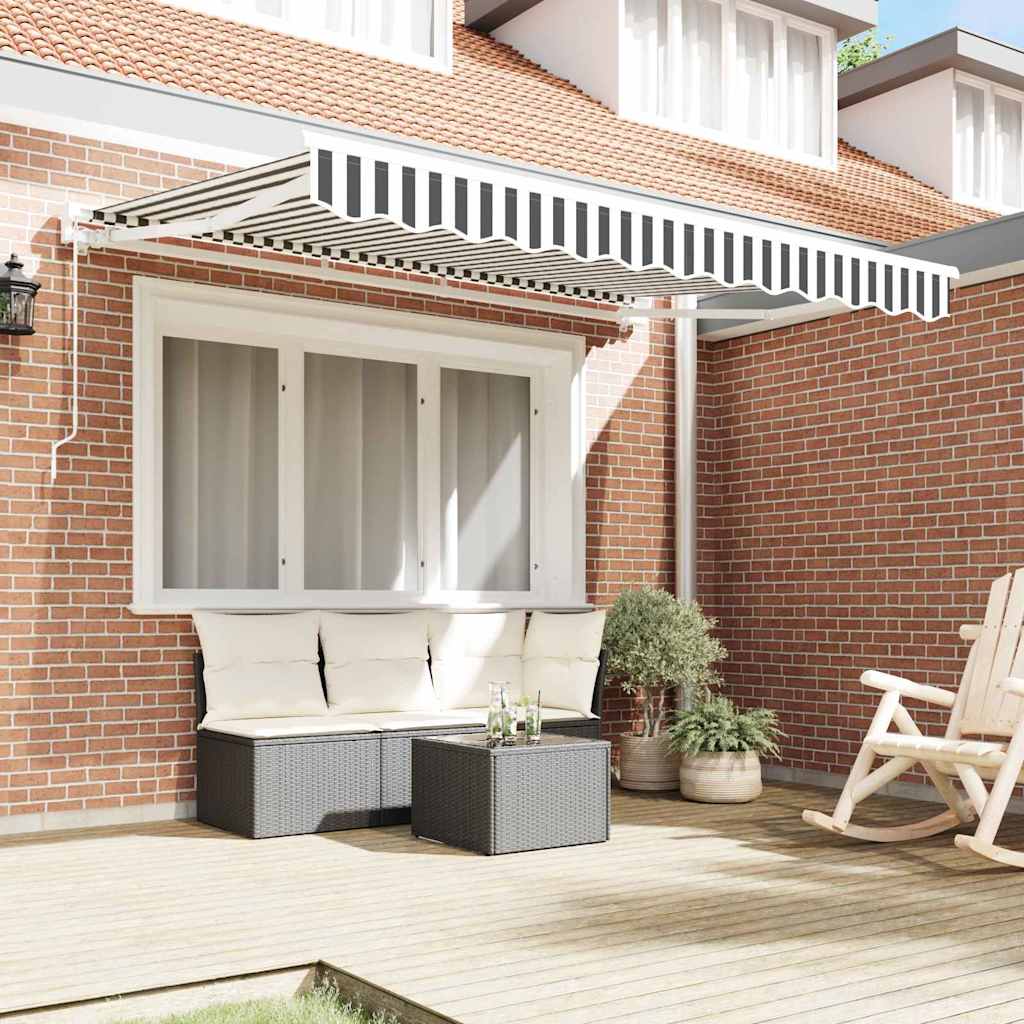 Vidaxl inklapbaar zonnescherm antraciet en wit 350 x 200 cm