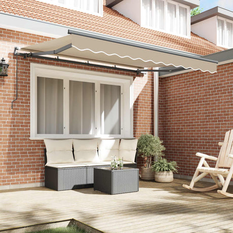 Vidaxl uitschuifbare luifel beige 350 x 200 cm stof