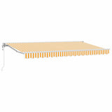 Vidaxl inklapbaar zonnescherm geel en wit 400 x 200 cm