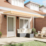 Vidaxl uitschuifbare luifel geel 400 x 200 cm stof
