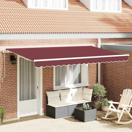Vidaxl inklapbaar zonnescherm bordeauxrood 400 x 200 cm stof