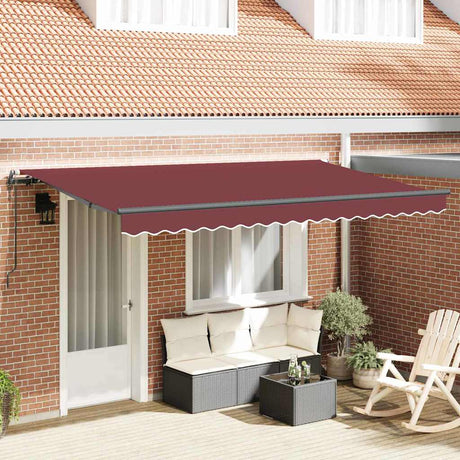 Vidaxl inklapbaar zonnescherm bordeauxrood 400 x 200 cm stof