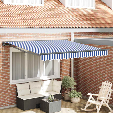 Vidaxl zijde frame blauw en wit 300 x 250 cm polyester met pu-coating