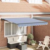 Vidaxl inklapbaar zonnescherm blauw en wit 300 x 250 cm