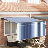Vidaxl inklapbaar zonnescherm blauw en wit 300 x 250 cm