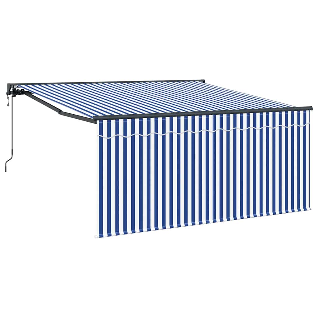 Vidaxl inklapbaar zonnescherm blauw en wit 300 x 250 cm