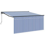 Vidaxl inklapbaar zonnescherm blauw en wit 300 x 250 cm