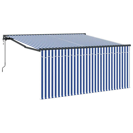 Vidaxl inklapbaar zonnescherm blauw en wit 300 x 250 cm