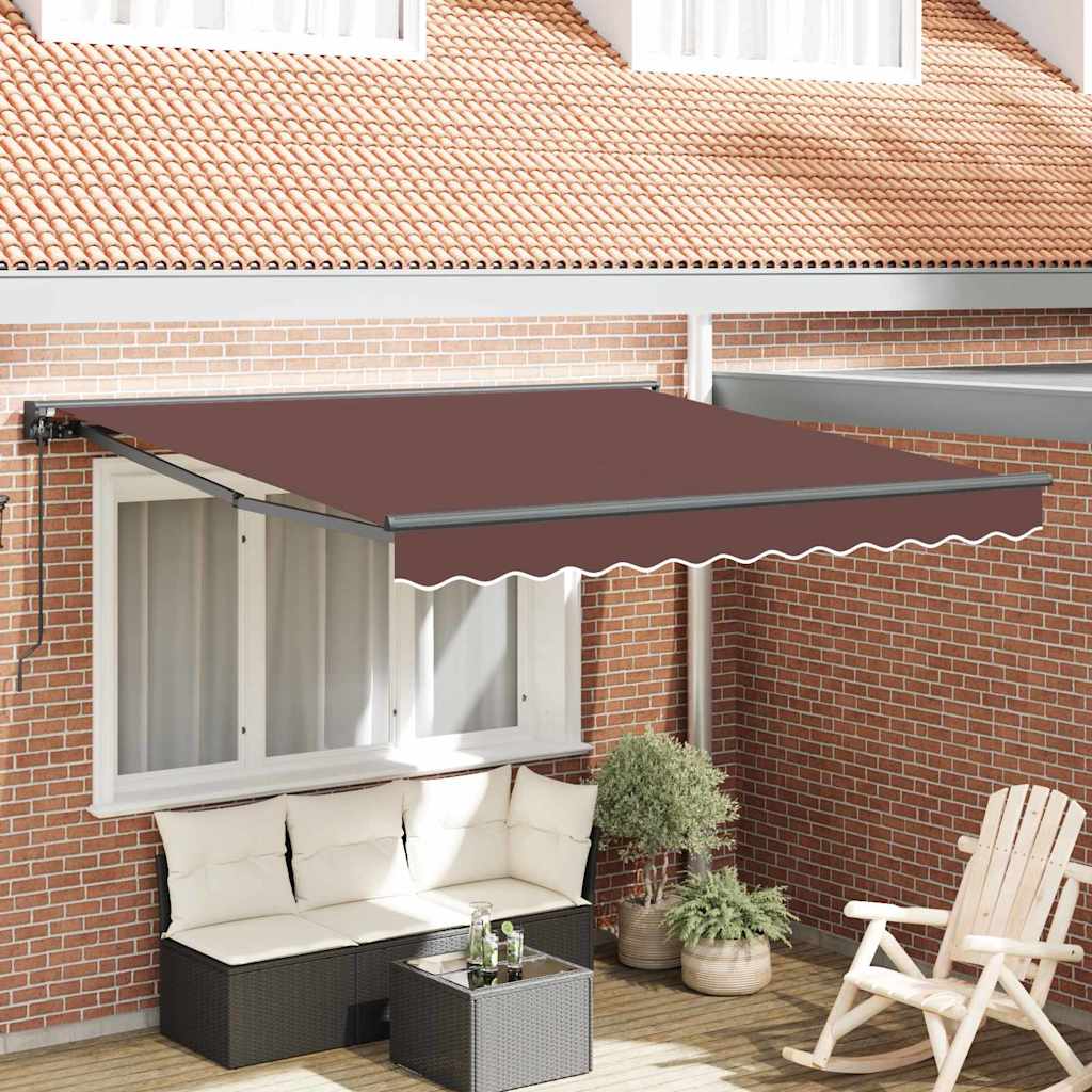Vidaxl inklapbaar zonnescherm bruin 300 x 250 cm polyester en metaal