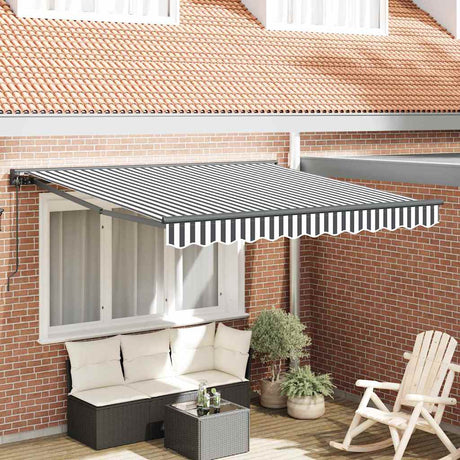 Vidaxl inklapbaar zonnescherm antraciet en wit 300 x 250 cm