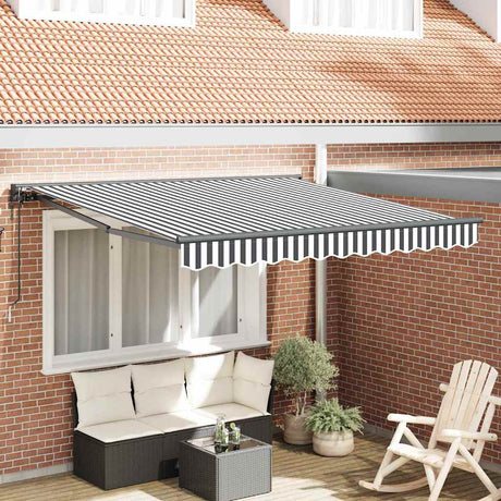 Vidaxl inklapbaar zonnescherm antraciet en wit 300 x 250 cm