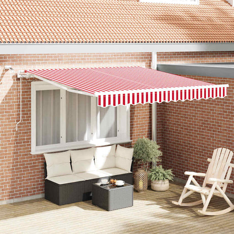 Vidaxl inklapbaar zonnescherm rood en wit 300 x 250 cm