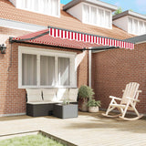 Vidaxl zijde frame rood en wit 300 x 250 cm polyester met pu-coating
