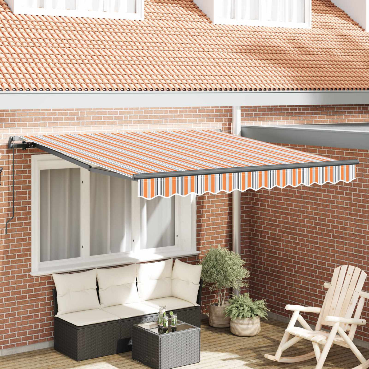 Vidaxl uitschuifbare luifel meerkleurig 300 x 250 cm