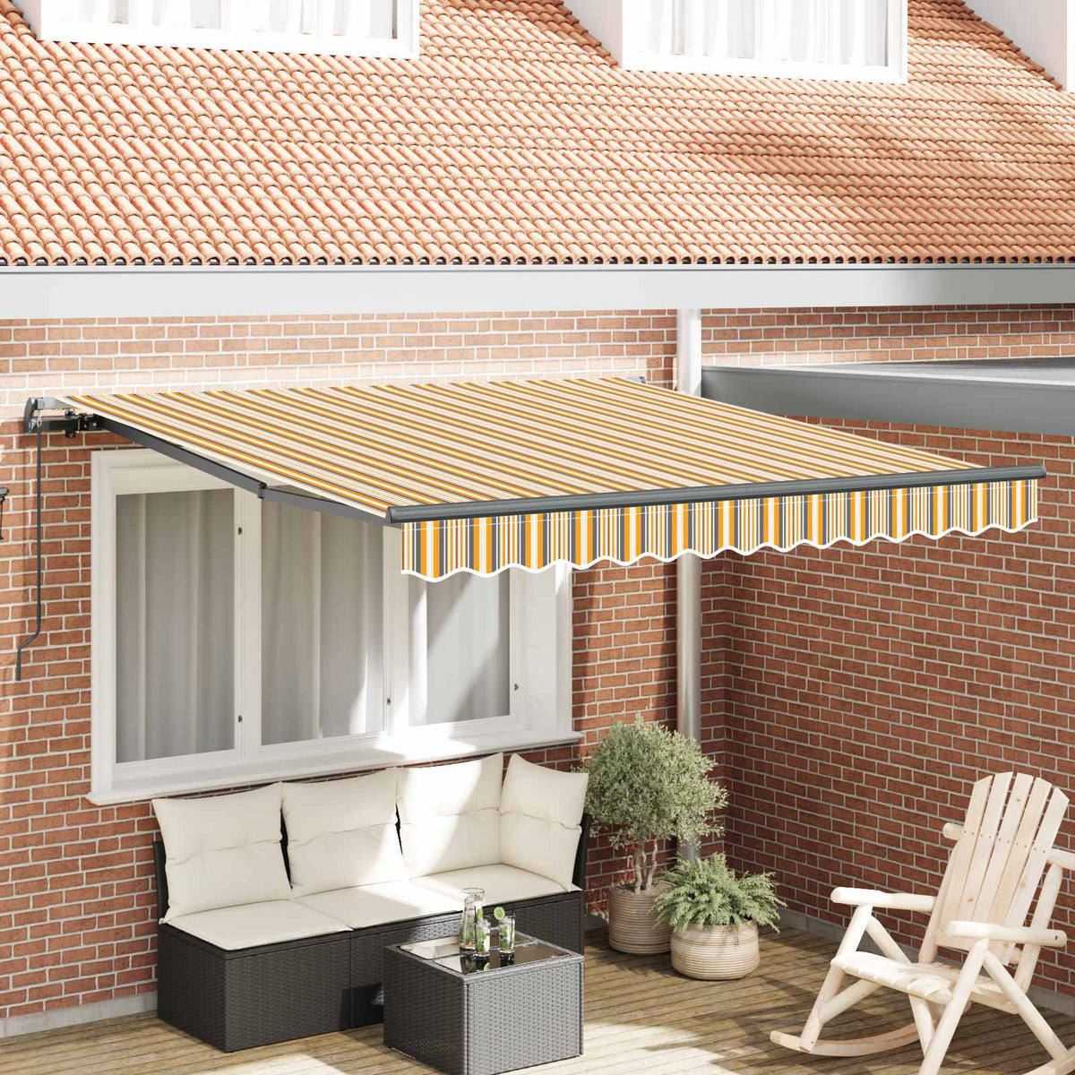 Vidaxl uitschuifbare luifel meerkleurig 300 x 250 cm