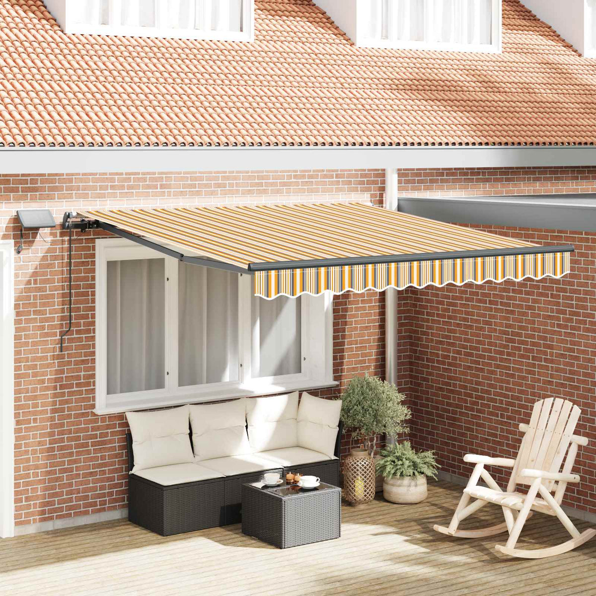 Vidaxl uitschuifbare luifel meerkleurig 300 x 250 cm stof en aluminium