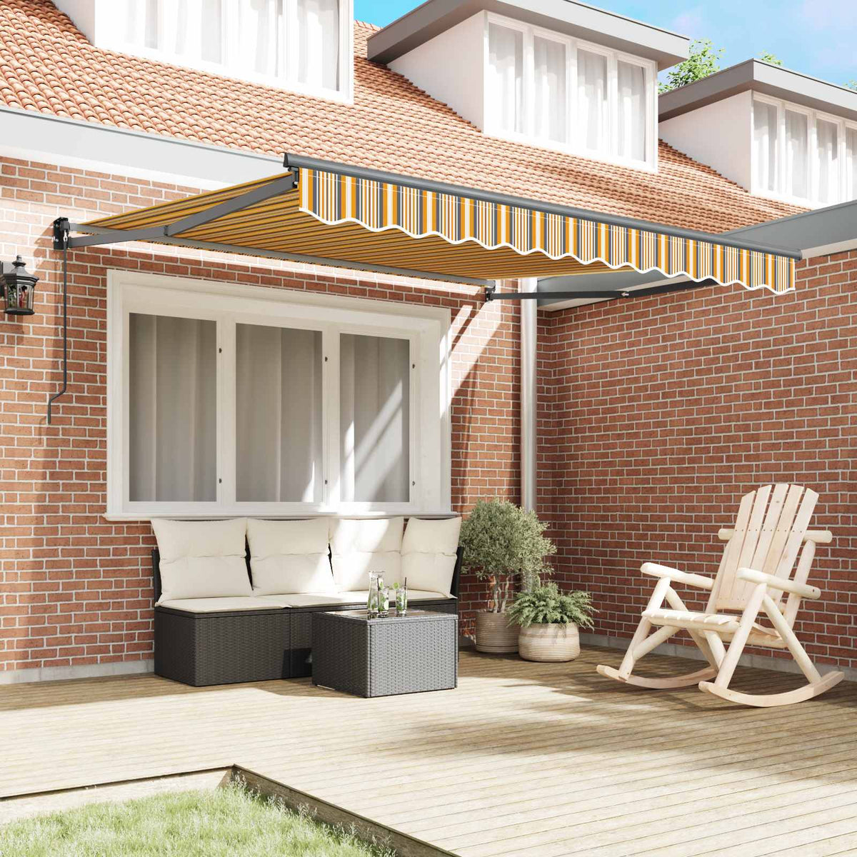 Vidaxl uitschuifbare luifel meerkleurig 300 x 250 x 165 cm