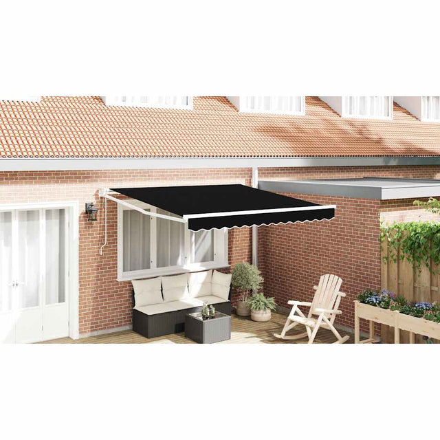 Vidaxl uitschuifbare luifel zwart 300 x 250 x 165 cm