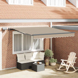 Vidaxl uitschuifbare luifel beige 300 x 250 cm stof en aluminium