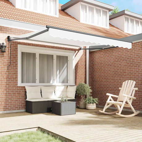 Vidaxl uitschuifbare luifel wit 300 x 250 x 165 cm polyester en metaal