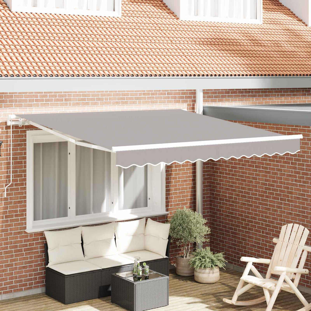 Vidaxl uitschuifbare luifel lichtgrijs 300 x 250 x 165 cm