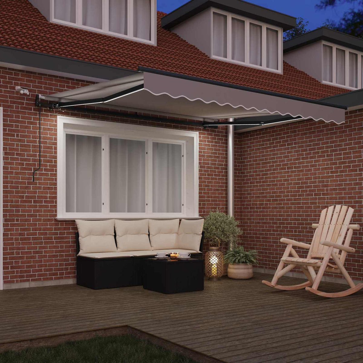 Vidaxl uitschuifbare luifel lichtgrijs 300 x 250 cm polyester