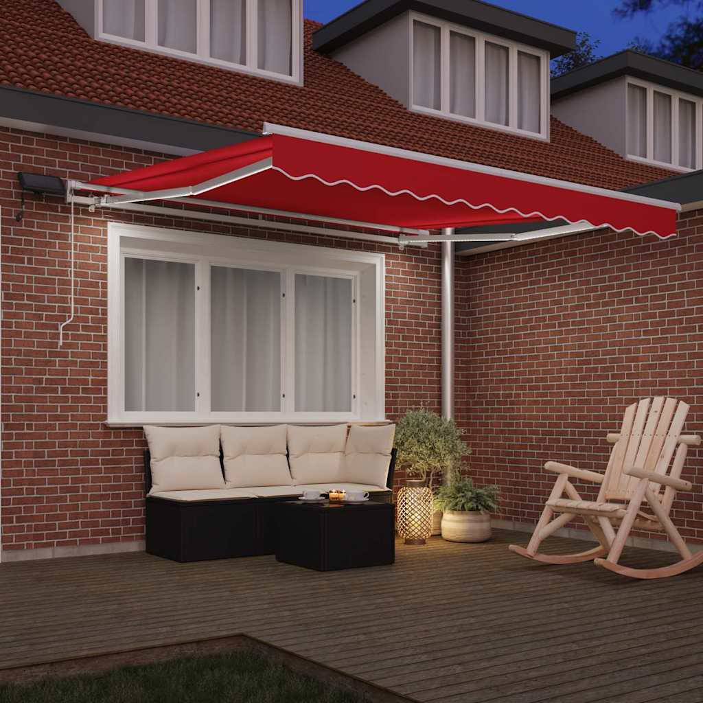 Vidaxl uitschuifbare luifel rood 300 x 250 cm stof en aluminium