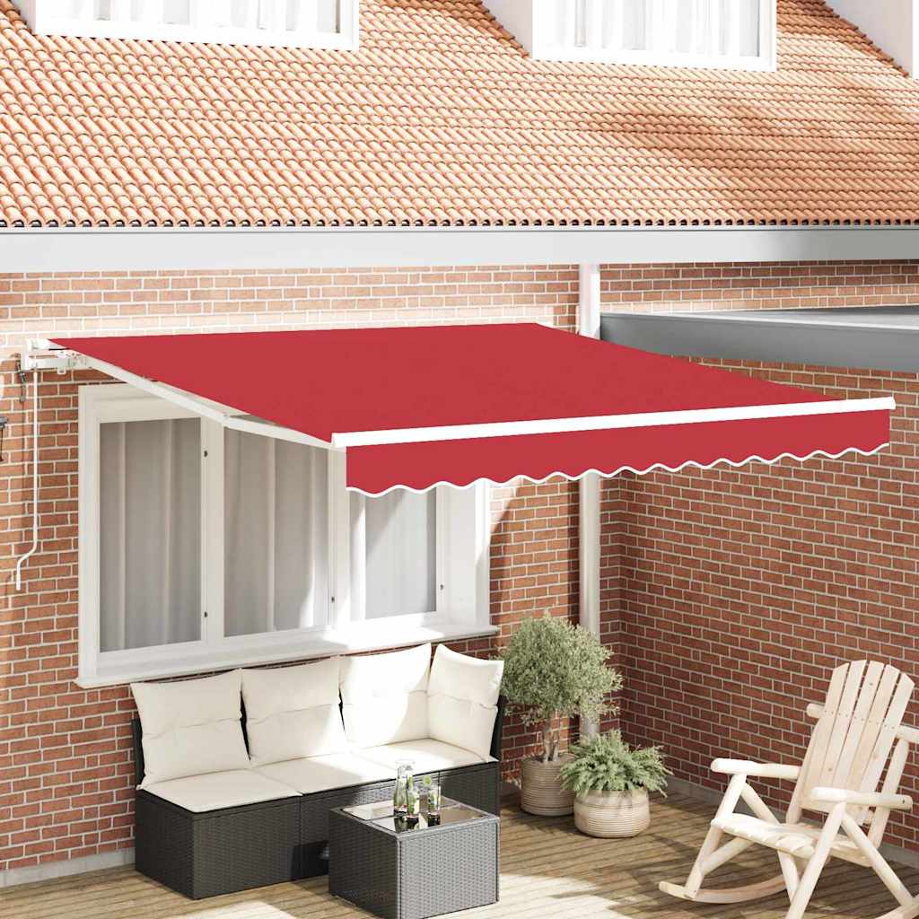 Vidaxl uitschuifbare luifel rood 300 x 250 cm stof en aluminium