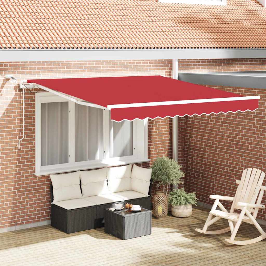 Vidaxl uitschuifbare luifel rood 300 x 250 cm polyester