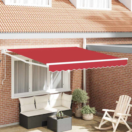 Vidaxl uitschuifbare luifel rood 300 x 250 x 165 cm