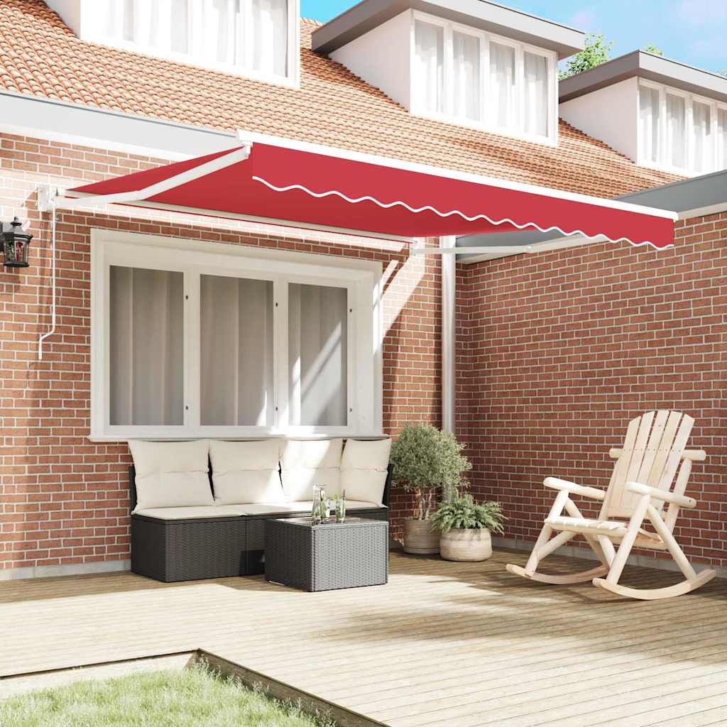 Vidaxl uitschuifbare luifel rood 300 x 250 x 165 cm