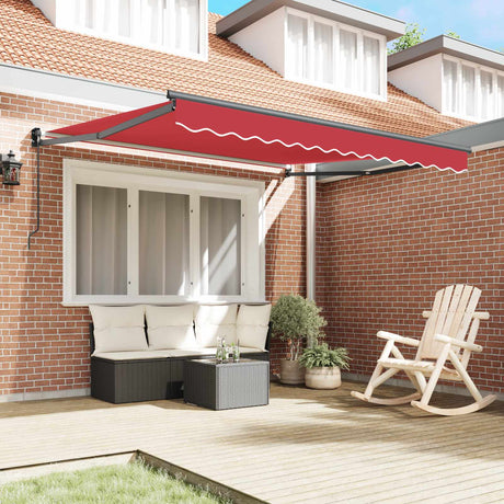Vidaxl uitschuifbare luifel rood 300 x 250 x 165 cm