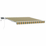 Vidaxl inklapbaar zonnescherm groen en geel 300 x 250 cm stof en staal
