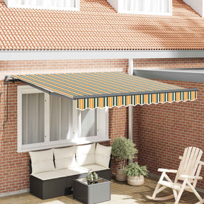 Vidaxl uitschuifbare luifel groen en geel 300 x 250 cm