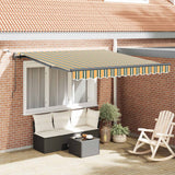 Vidaxl uitschuifbare luifel groen en geel 300 x 250 cm polyester