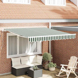 Vidaxl uitschuifbare luifel groen en wit 300 x 250 x 165 cm