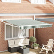 Vidaxl uitschuifbare luifel groen en wit 300 x 250 x 165 cm