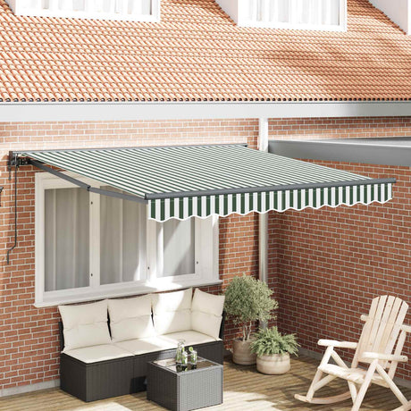 Vidaxl zijde frame groen en wit 300 x 250 cm polyester met pu-coating