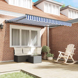 Vidaxl zijde frame blauw en wit 350 x 250 cm polyester met pu-coating