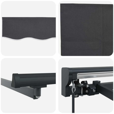 Vidaxl inklapbaar zonnescherm antraciet 350 x 300 cm