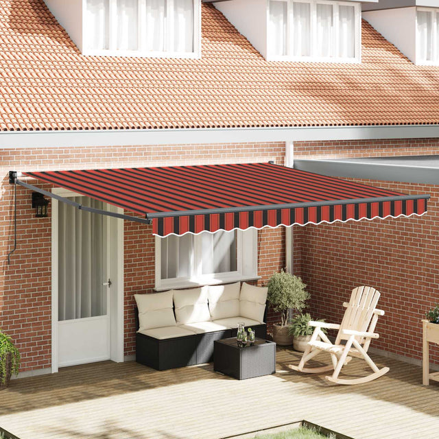 Vidaxl uitschuifbare luifel oranje en bruin 350 x 250 cm