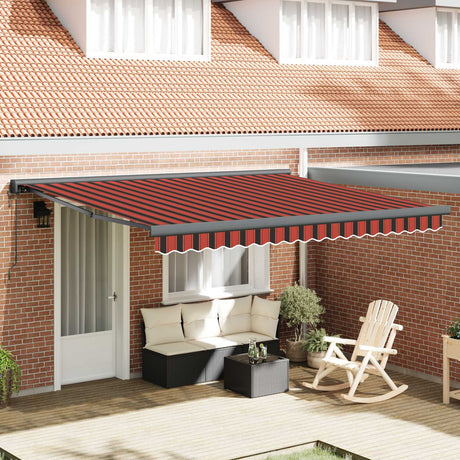 Vidaxl uitschuifbare luifel rood en zwart 350 x 250 cm