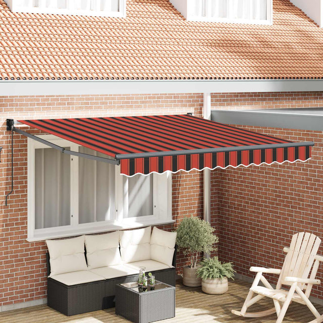Vidaxl uitschuifbare luifel rood en zwart 350 x 250 x 165 cm