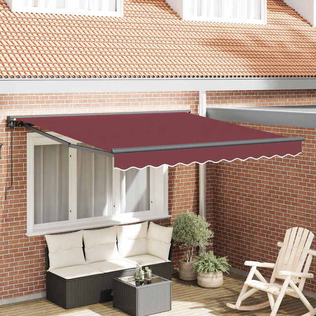 Vidaxl zijde frame bordeauxrood 350 x 250 cm polyester met pu-coating